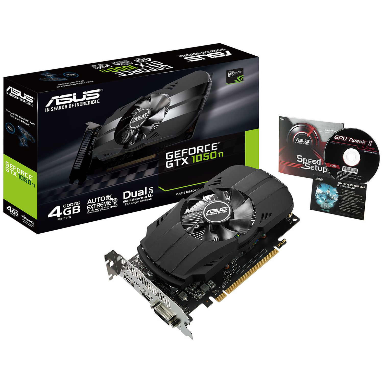 Asus PH-GTX1050TI-4G Phoenix GTX1050TI GeForce GTX 1050 Ti 4GB PCI